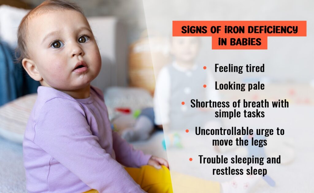 Signs of iron deficiency in babies: