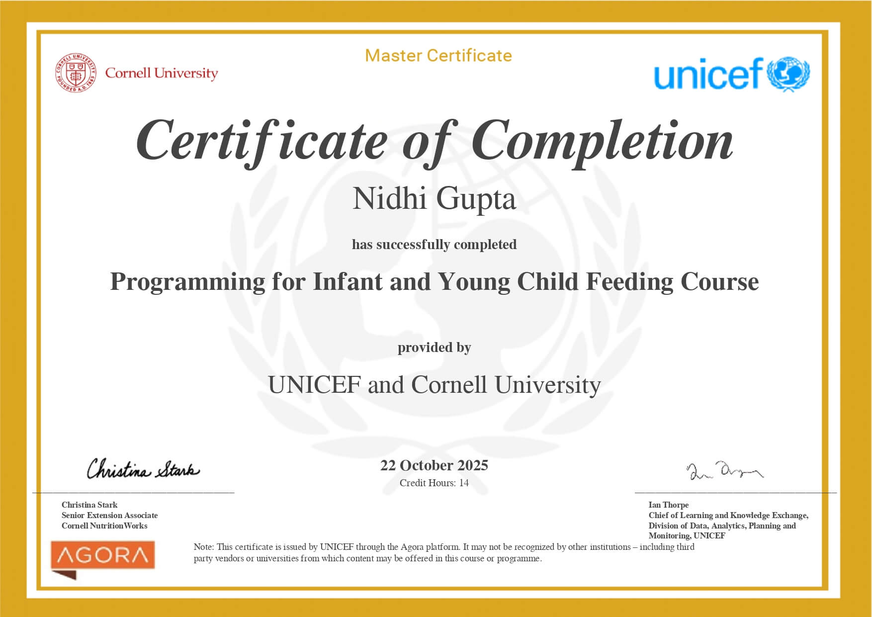 IYCF_Master Certificate Programming for Infant and Young Child Feeding course
