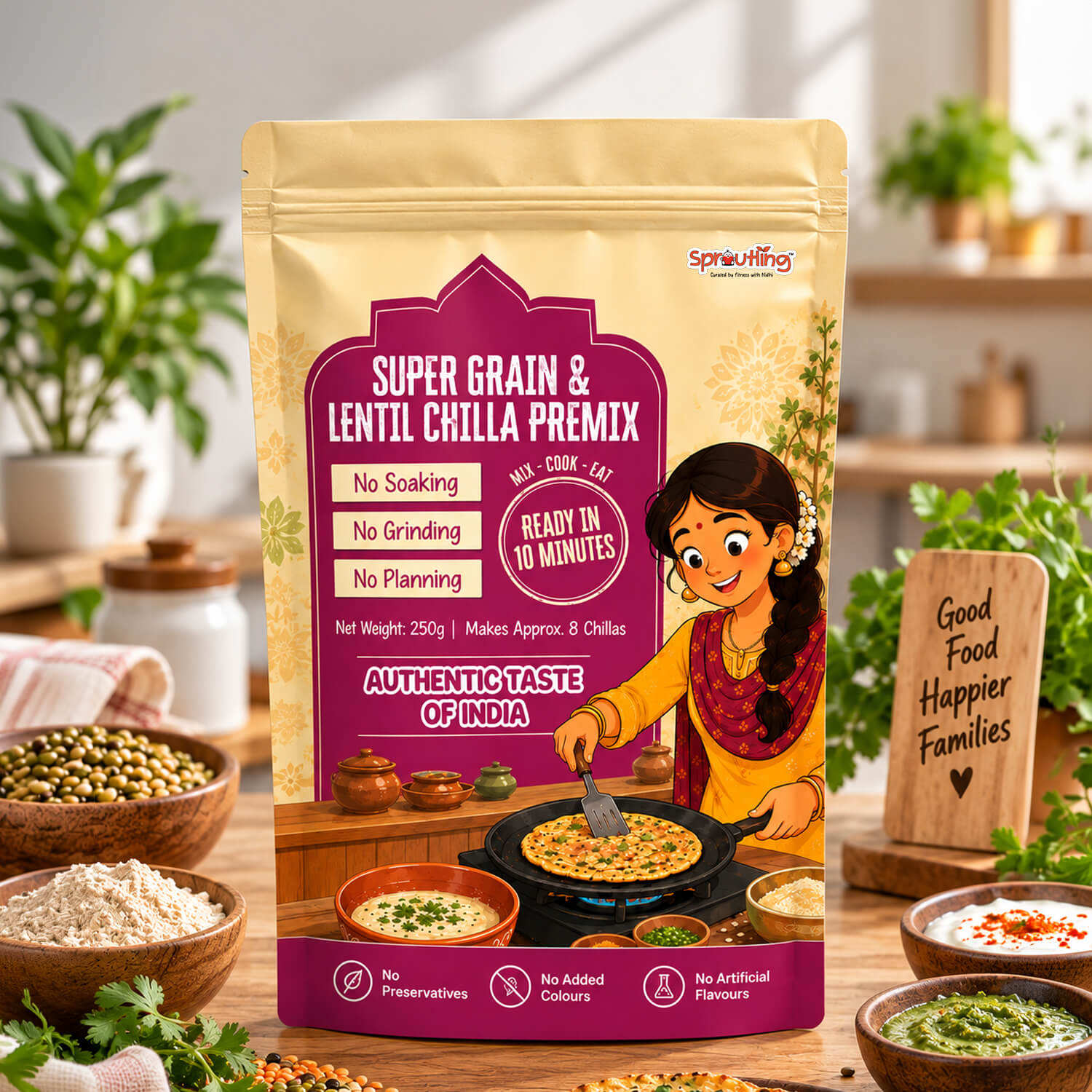 Super Grain & Lentil Chilla Premix