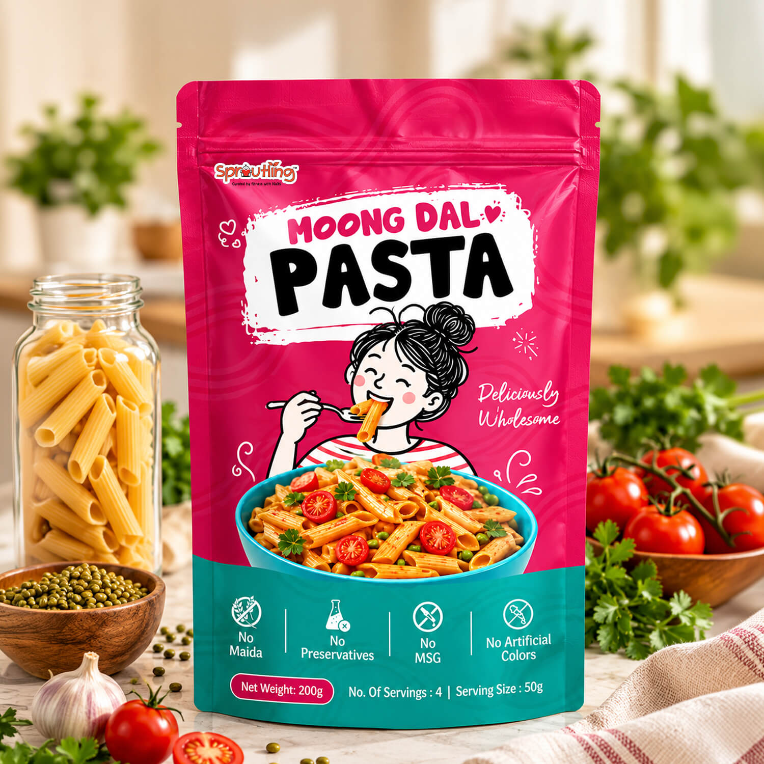 Moong Dal Pasta