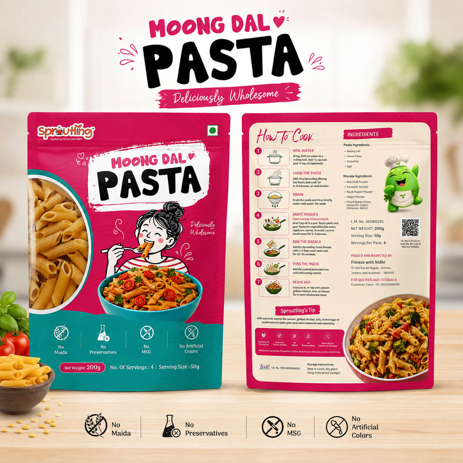 Moong Dal Pasta